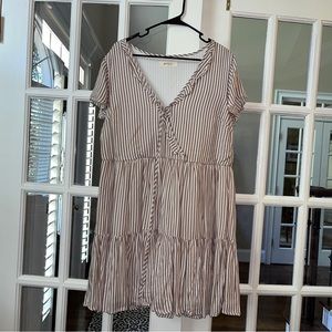 Brown Striped Dress